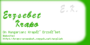 erzsebet krapo business card